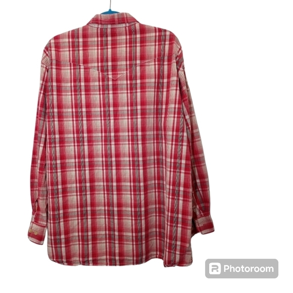 Barn Fly Mens Western Windowpane Plaid Button Down Shirt Size Large - Picture 7 of 12